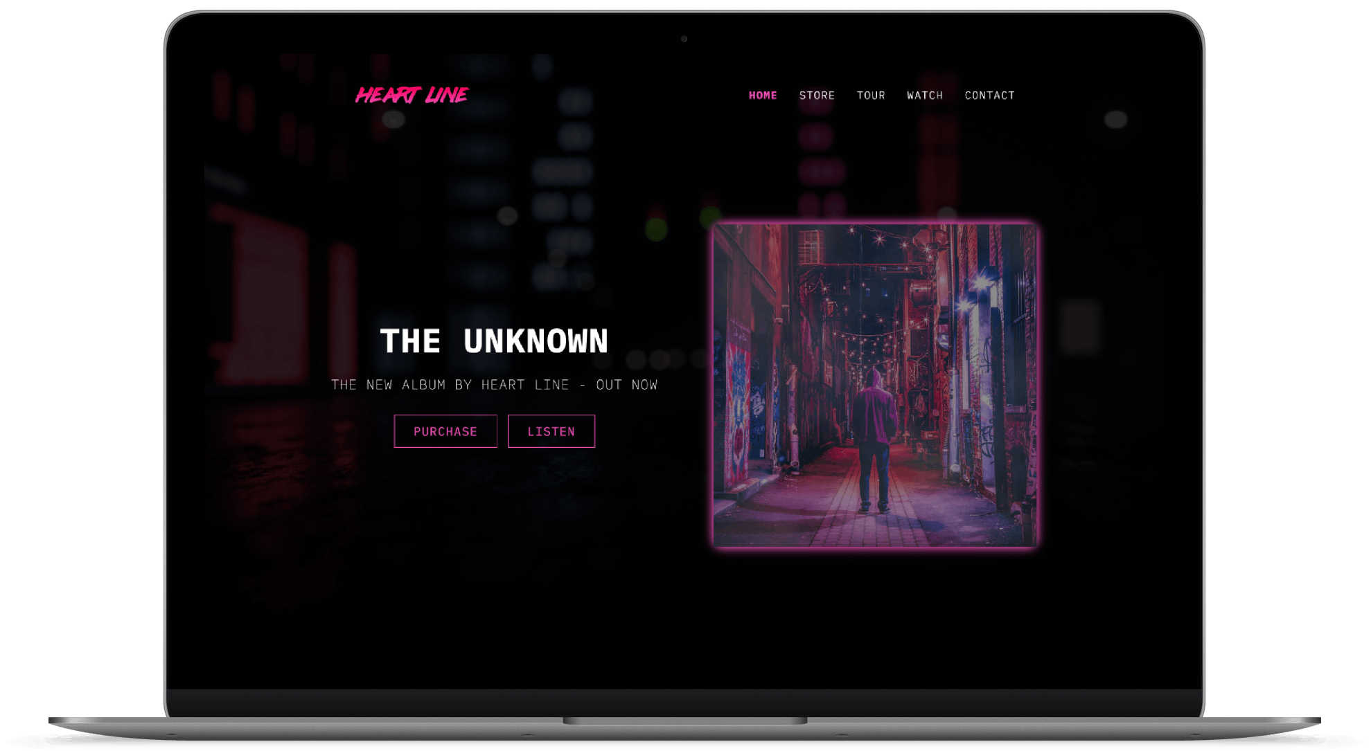Macbook showing the Heart Line homepage